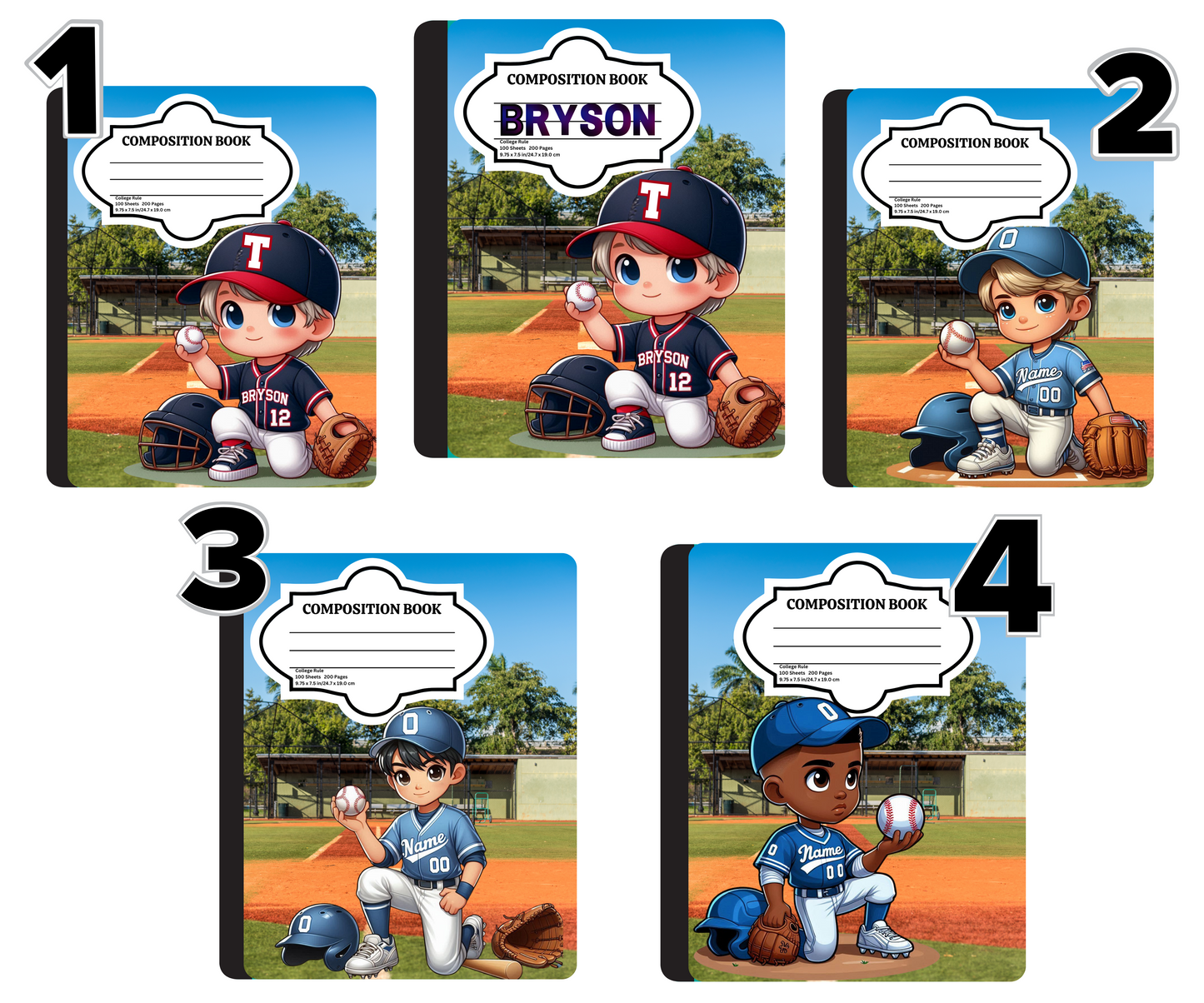 Baseball Composition Notebook Covers