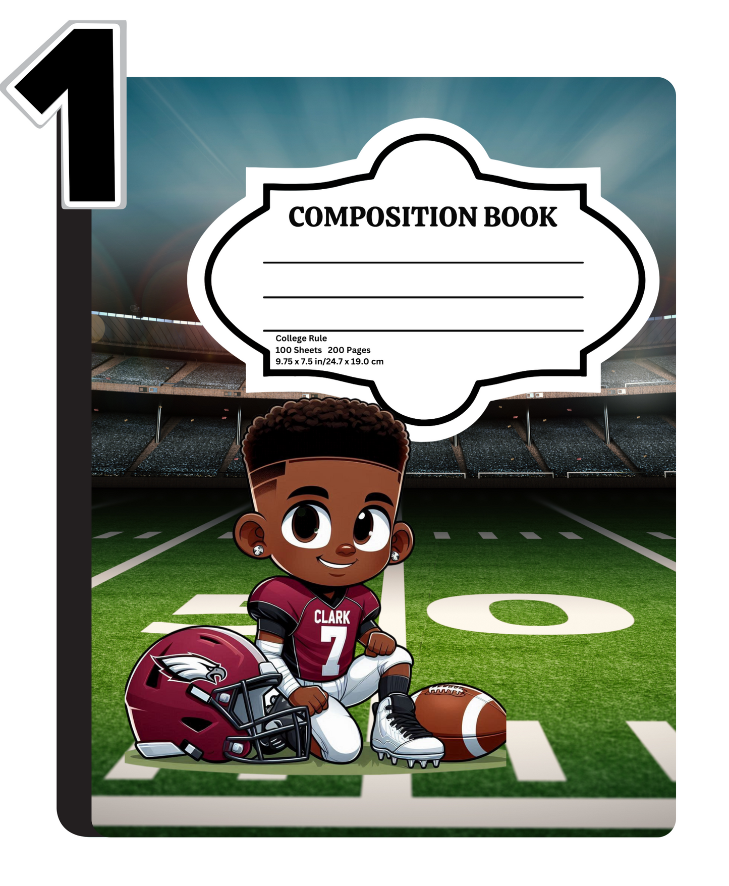 Football Composition Notebook Covers