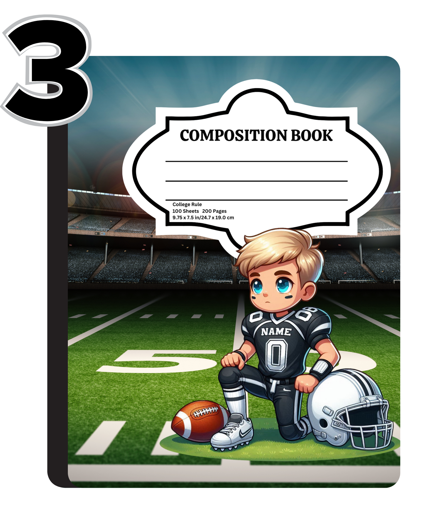 Football Composition Notebook Covers