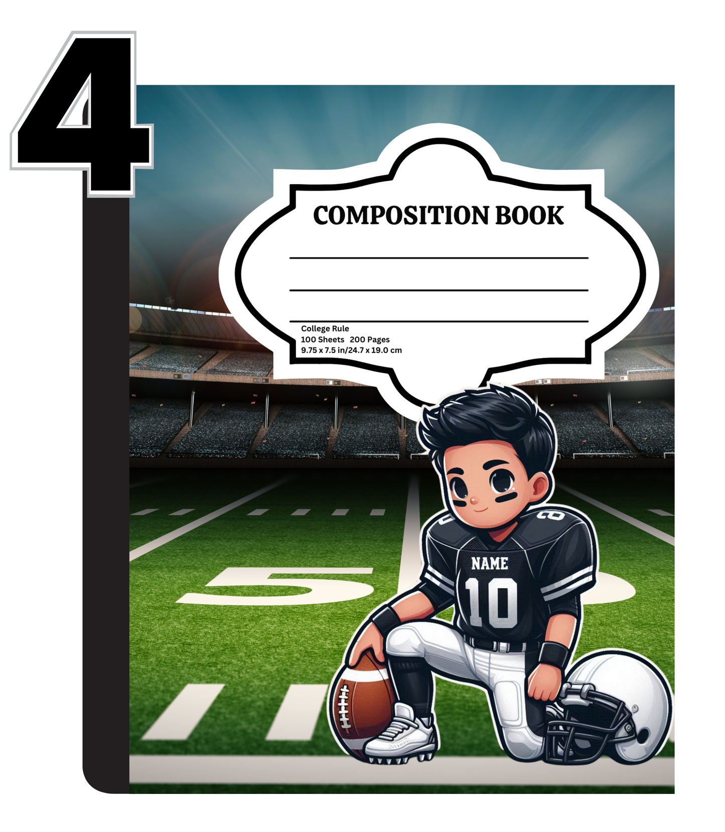 Football Composition Notebook Covers