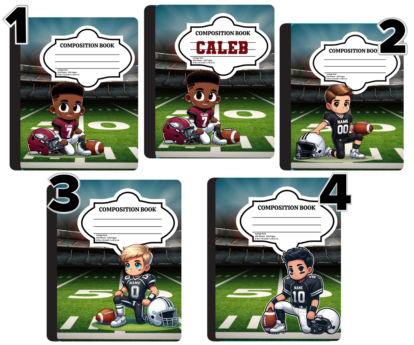 Football Composition Notebook Covers