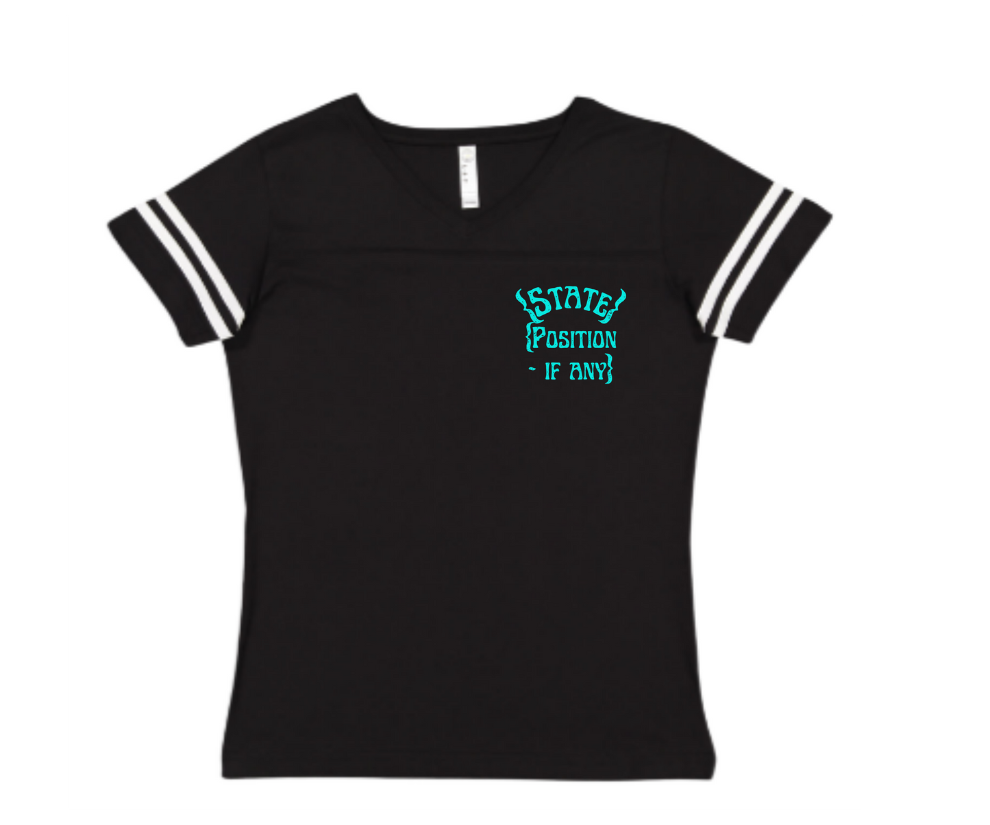 Ladies V-Neck Black Football Shirt