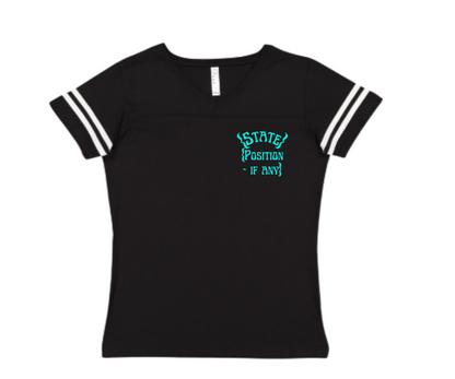 Ladies V-Neck Black Football Shirt